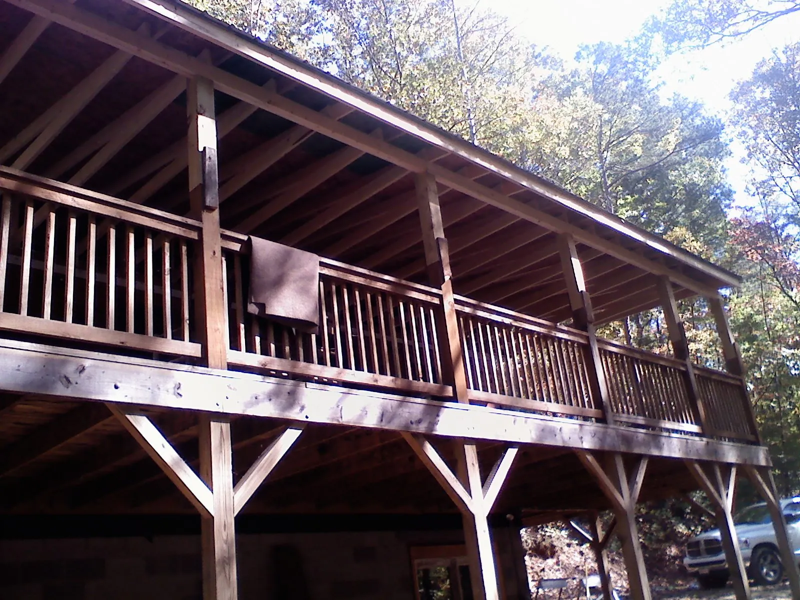 Timber framing under a new elevated porch and deck — Roof Leak Repair in Port Gibson by Roofing Brothers